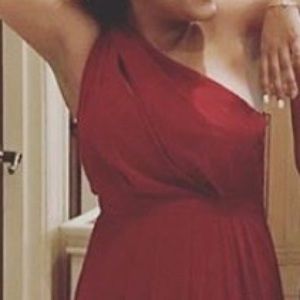 Red One Shoulder Formal Dress